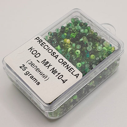 Green Mixed seed beads PRECIOSA ORNELA Rocailles 10/0. - VadymShop