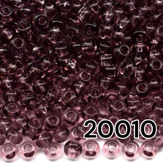 6/0 20010 Preciosa Seed Beads Purple. Transparent Natural.