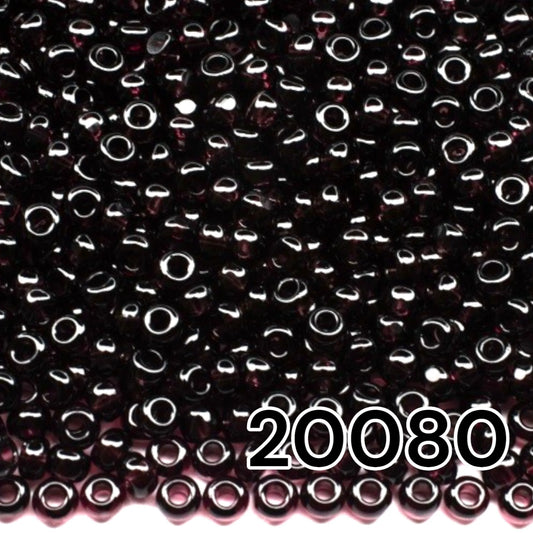 6/0 20080 Preciosa Seed Beads Purple. Transparent Natural.