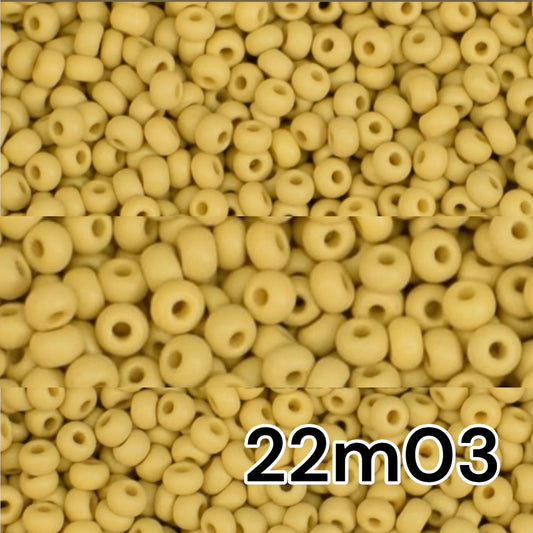 Perles de rocaille Preciosa 10/0 22m03. Jaune Beige mat PermaLux.