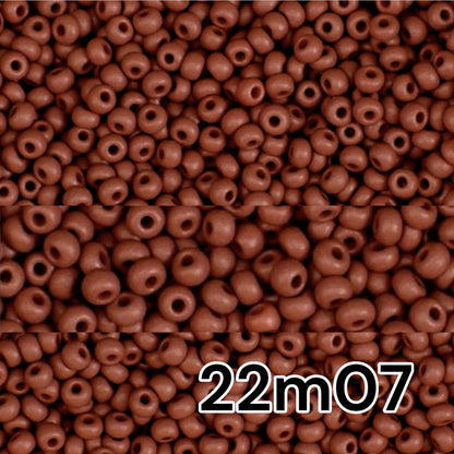 10/0 22m07 Preciosa Seed Beads Rocailles. Brown matte PermaLux.