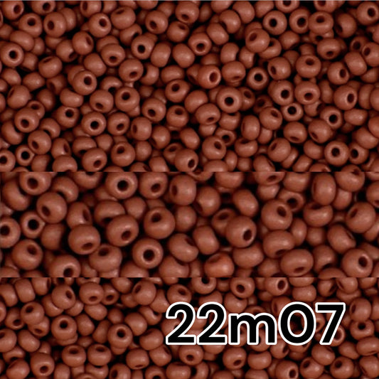 10/0 22m07 Preciosa Seed Beads Rocailles. Brown matte PermaLux.