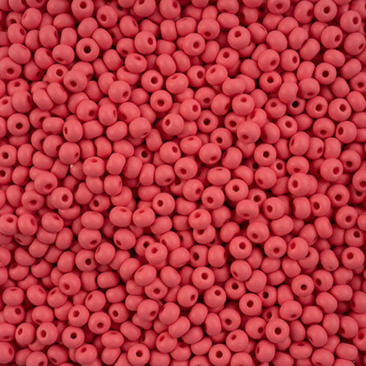 10/0 22m08 Perles de Rocaille en verre tchèque Preciosa 2.3mm. Rouge mat PermaLux.