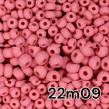 10/0 22m09 Preciosa Seed Beads Rocailles. Pink matte PermaLux.