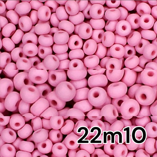 10/0 22m10 Preciosa Seed Beads Rocailles. Pink matte PermaLux.