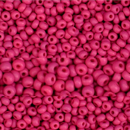 10/0 22m11 Preciosa Seed Beads Rocailles. Red Pink matte PermaLux.