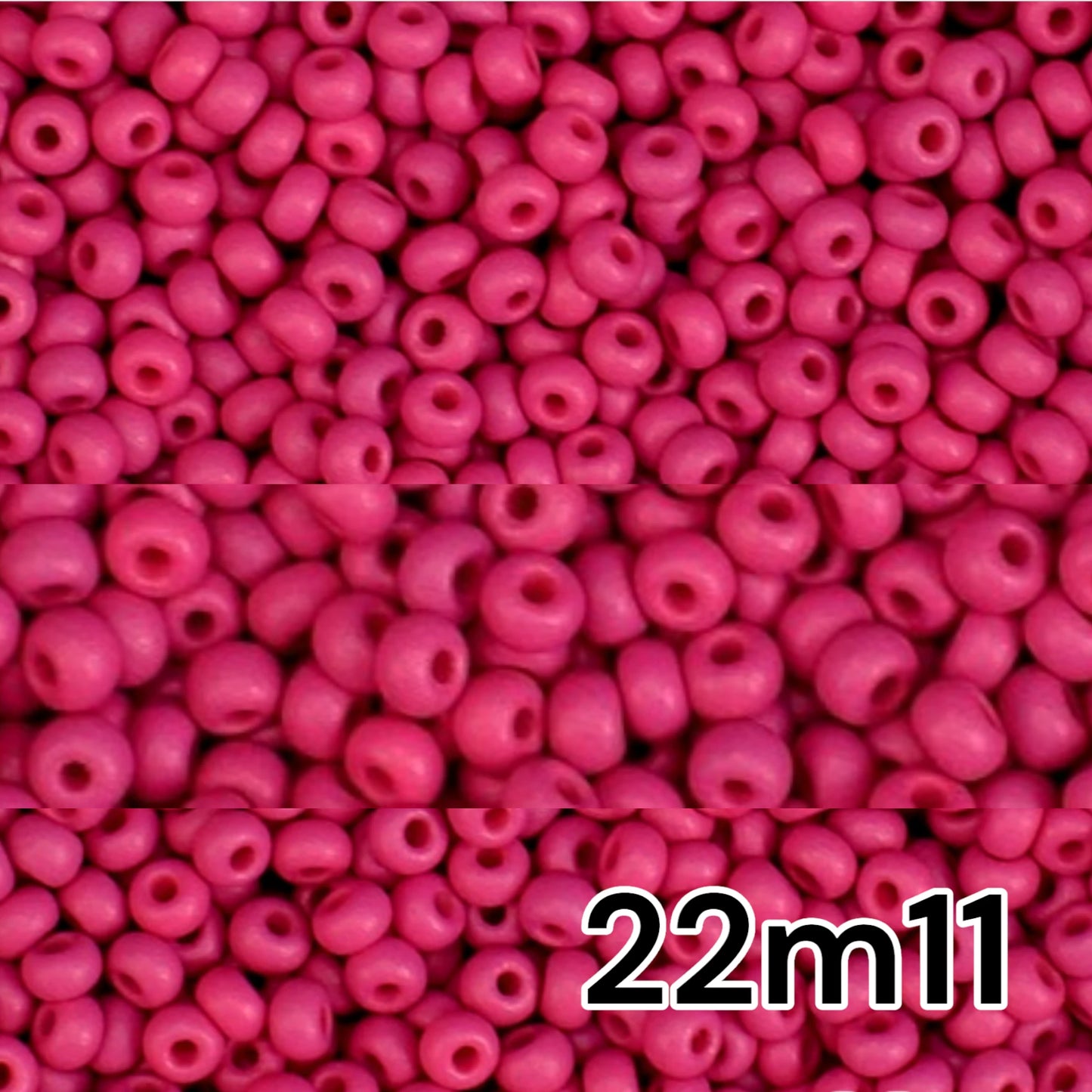 10/0 22m11 Preciosa Seed Beads Rocailles. Red Pink matte PermaLux.