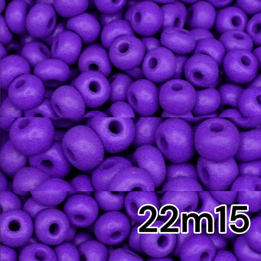 10/0 22m15 Preciosa Seed Beads Rocailles. Blue Purple matte PermaLux.