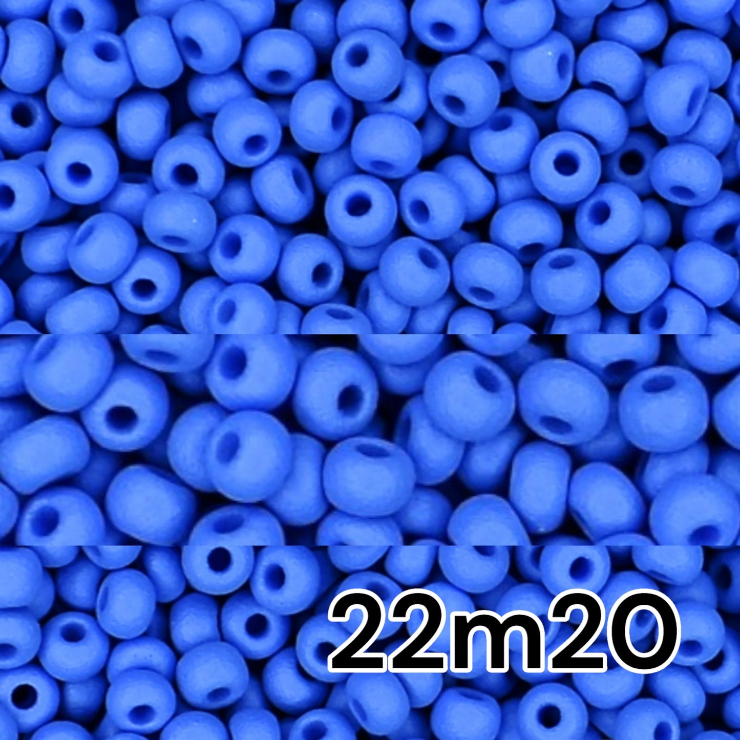 10/0 22m20 Preciosa Seed Beads Rocailles. Blue matte PermaLux.