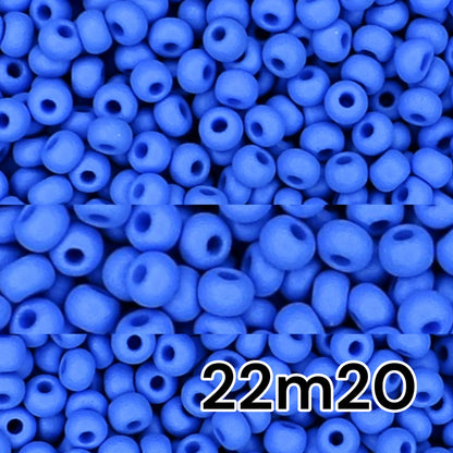 10/0 22m20 Preciosa Seed Beads Rocailles. Blue matte PermaLux.