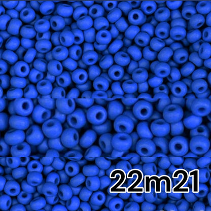 10/0 22m21 Preciosa Seed Beads Rocailles. Blue matte PermaLux.