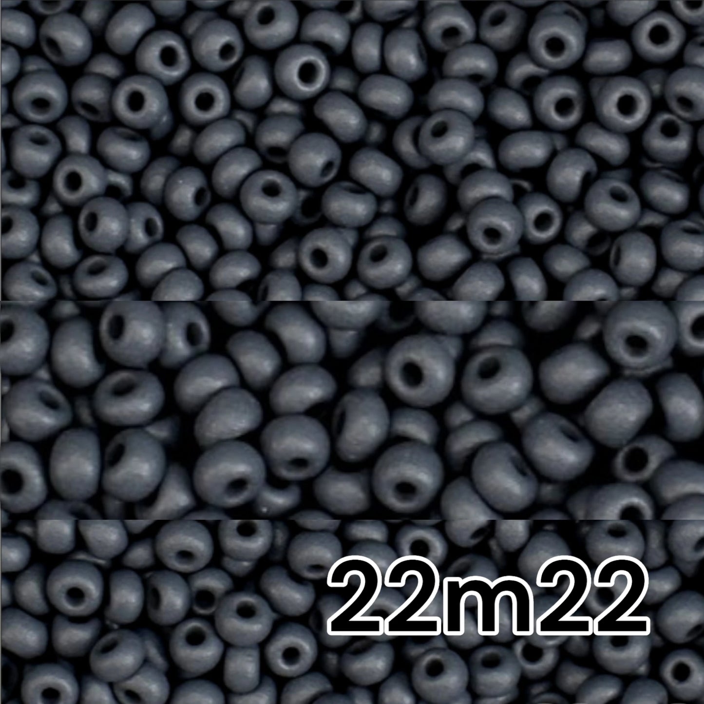 10/0 22m22 Preciosa Seed Beads Rocailles. Black matte PermaLux.