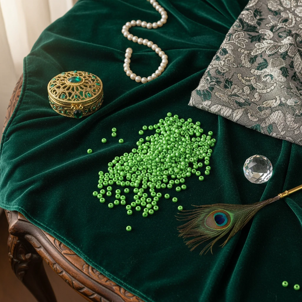 10/0 23530 Preciosa Perles de Rocaille en verre tchèque 2.3mm. Vert néon doux nacré – Blanc craie.