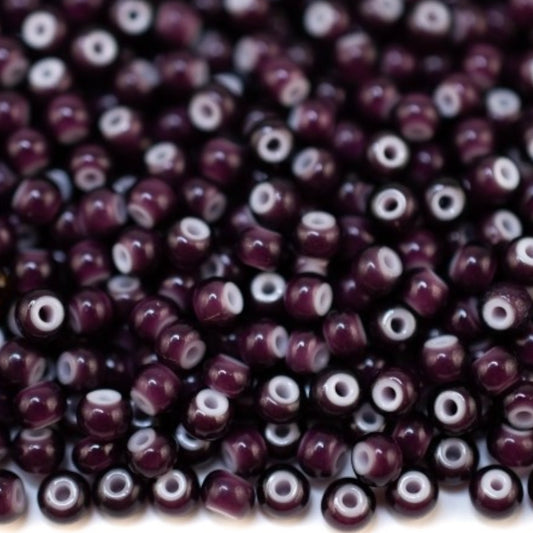 6/0 23708 Preciosa tschechische Glas Perlen Rocailles 4.1mm. Violetter Karneol.