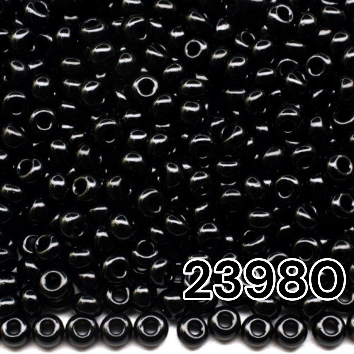 10/0 23980 Preciosa Seed Beads. Opaque black.