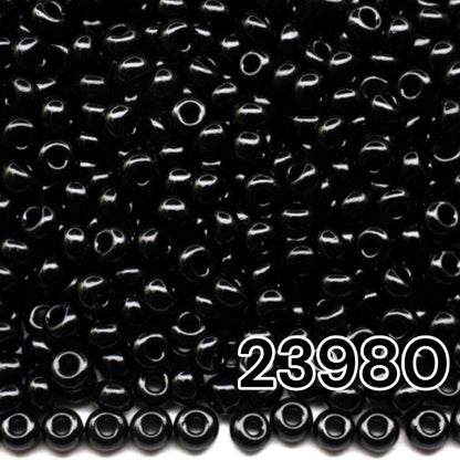 10/0 23980 Preciosa Seed Beads. Opaque black.