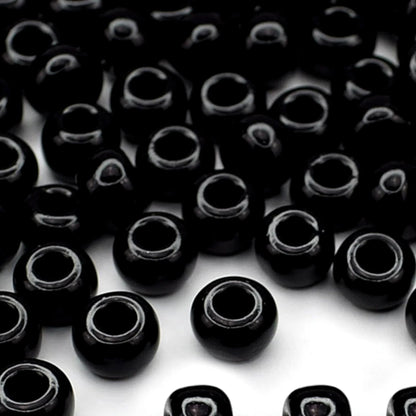 2/0 23980 Preciosa Czech Glass Koraliki Rocailles 6.1mm. Czarny nieprzezroczysty naturalny.