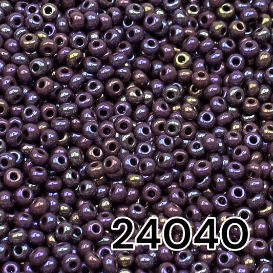 10/0 24040 Preciosa Seed Beads. Opaque rainbow purple.