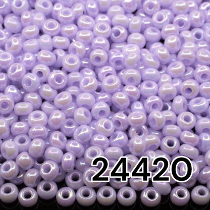10/0 24420 Perles de Verre Tchèques Preciosa de Rocaille 2.3mm. Violet arc-en-ciel opaque.