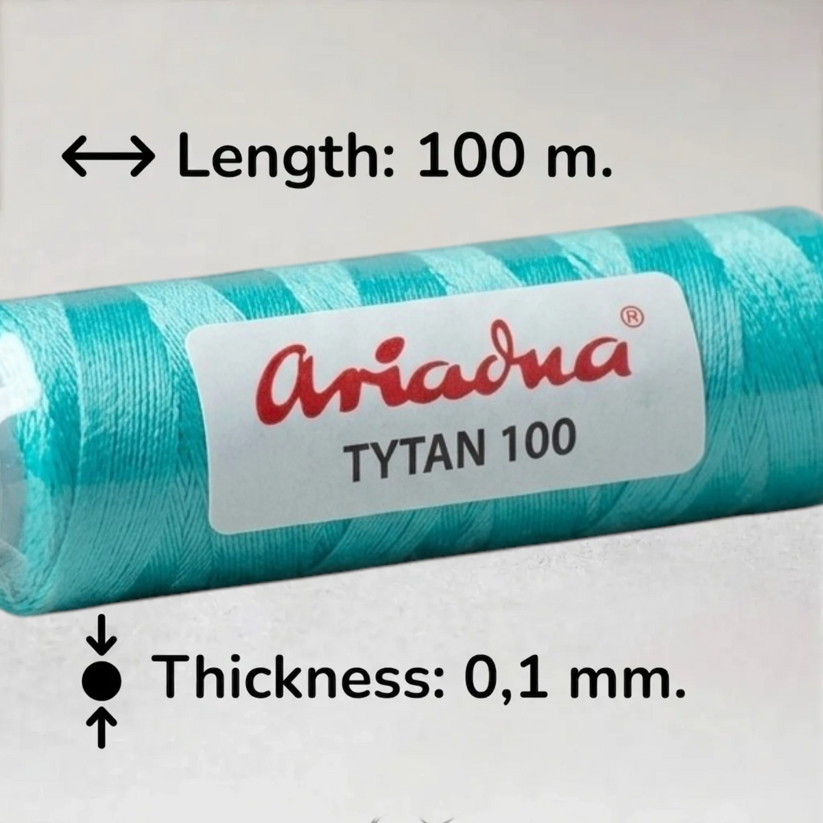 Diegs pērlīšu izšūšanai, pērlīšu aušanai un rotu izgatavošanai. - Ariadna Tytan 100 tirkīza (2577).