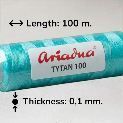 Diegs pērlīšu izšūšanai, pērlīšu aušanai un rotu izgatavošanai. - Ariadna Tytan 100 tirkīza (2577).