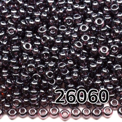 10/0 26060 Preciosa Çek Camı Kum Boncuğu Rocaille Boncuk 2.3mm. Ametist Şeffaf Sfinx.
