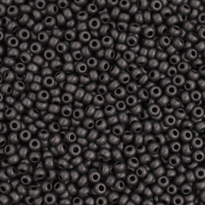 10/0 28918 matte Preciosa Tjekkiske glasperler Rocailles 2.3mm. Brun Terra Pearl farvet sort - Jet Matte.
