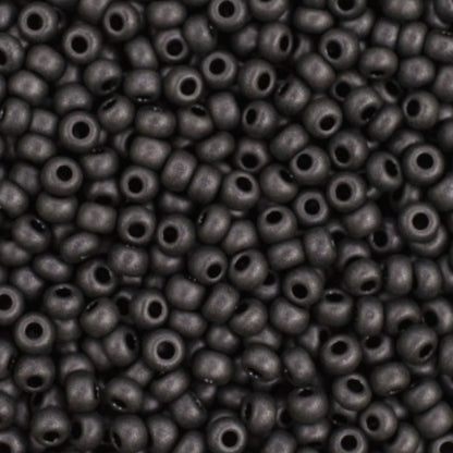 10/0 28918 matte Preciosa Tjekkiske glasperler Rocailles 2.3mm. Brun Terra Pearl farvet sort - Jet Matte.