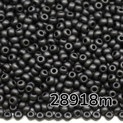 10/0 28918 matte Preciosa Tjekkiske glasperler Rocailles 2.3mm. Brun Terra Pearl farvet sort - Jet Matte.