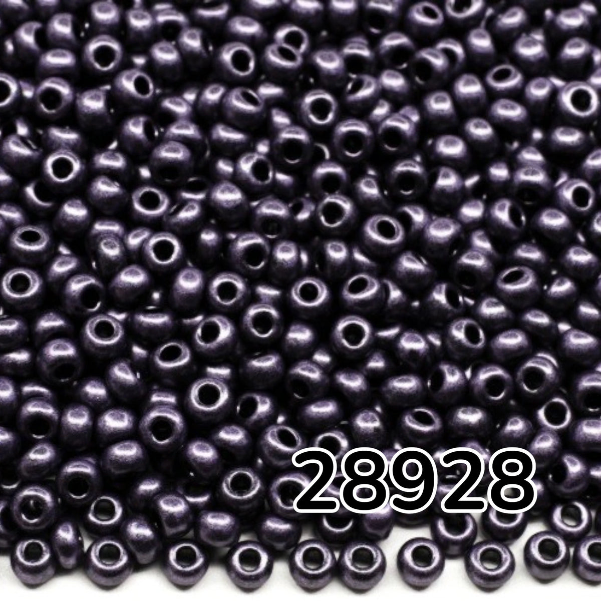10/0 28928 Preciosa tjekkiske glasperler Rocailles 2.3mm. Violet Terra Pearl farvet sort - Jet.