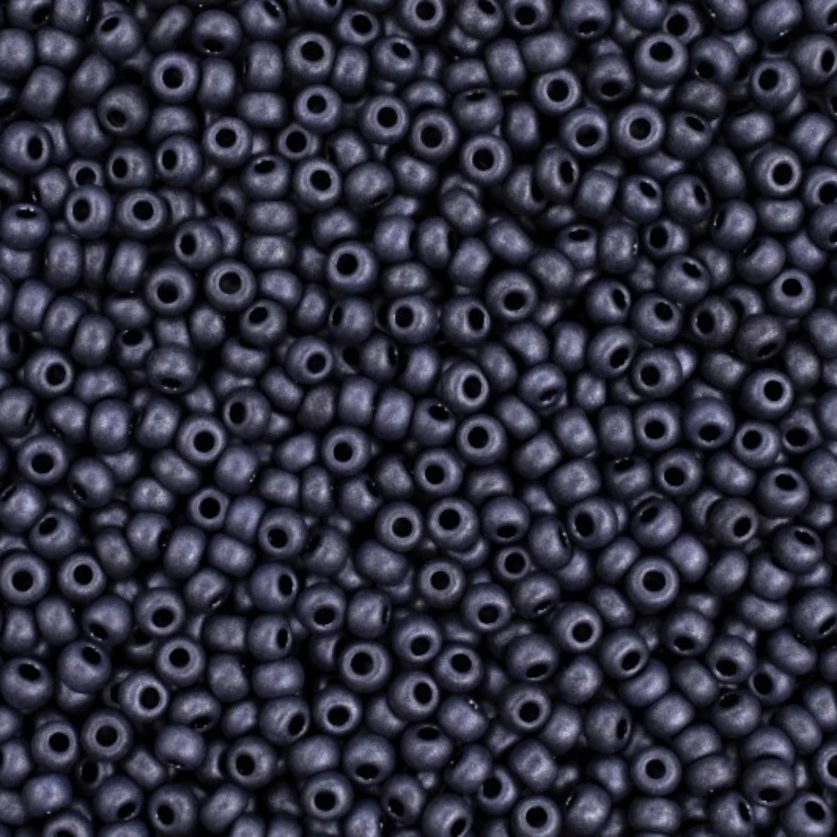 10/0 28928 matte Preciosa Czech Glass Seed Beads Rocailles 2.3mm. Violet Terra Pearl Dyed Black - Jet Matte.