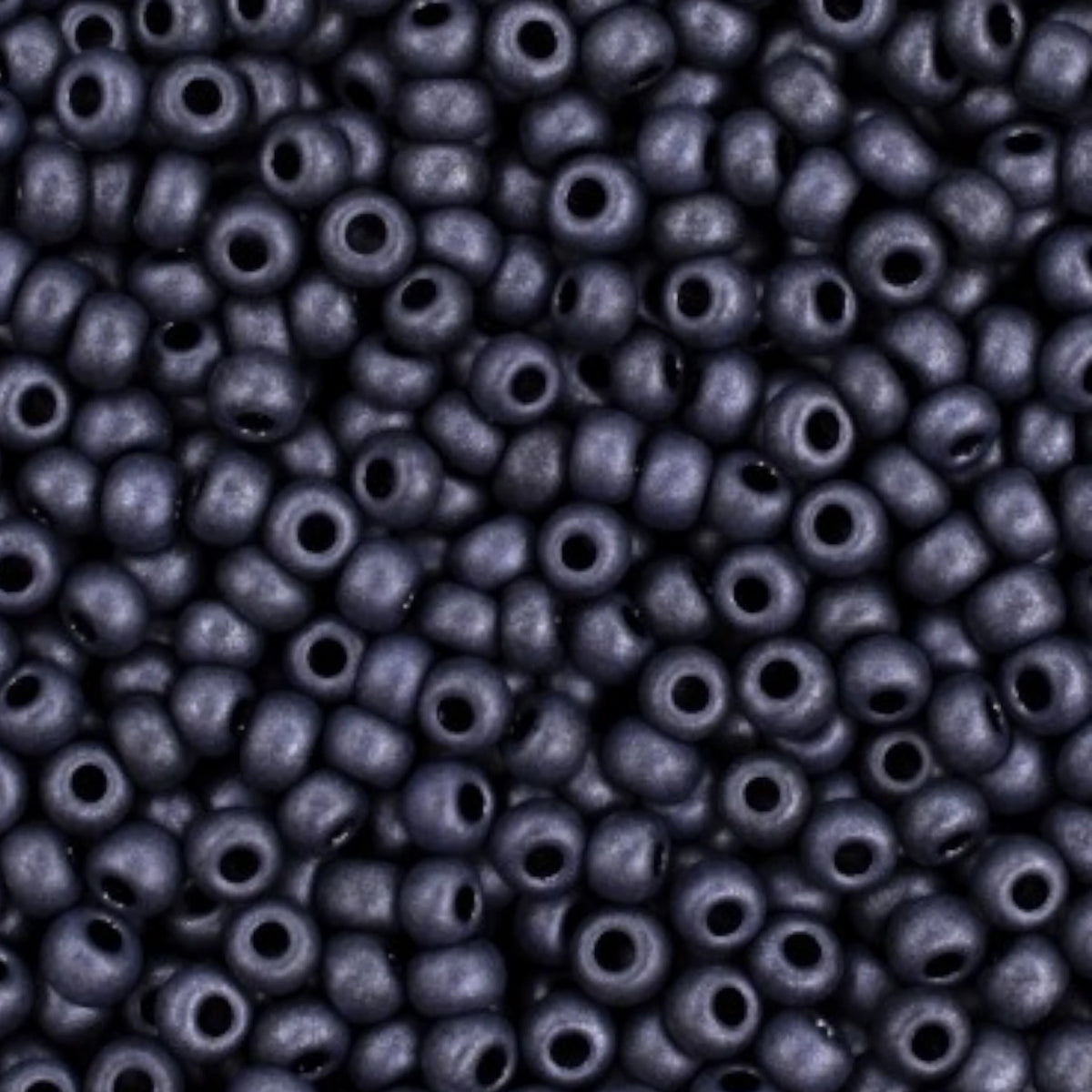 10/0 28928 matte Preciosa Czech Glass Seed Beads Rocailles 2.3mm. Violet Terra Pearl Dyed Black - Jet Matte.