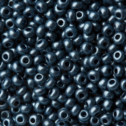 10/0 28936 Preciosa Tsjechische glazen Kralen Rocaillekralen 2.3mm. Blue Terra Pearl Dyed Black - Jet.