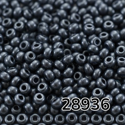 10/0 28936 Preciosa Tsjechische glazen Kralen Rocaillekralen 2.3mm. Blue Terra Pearl Dyed Black - Jet.