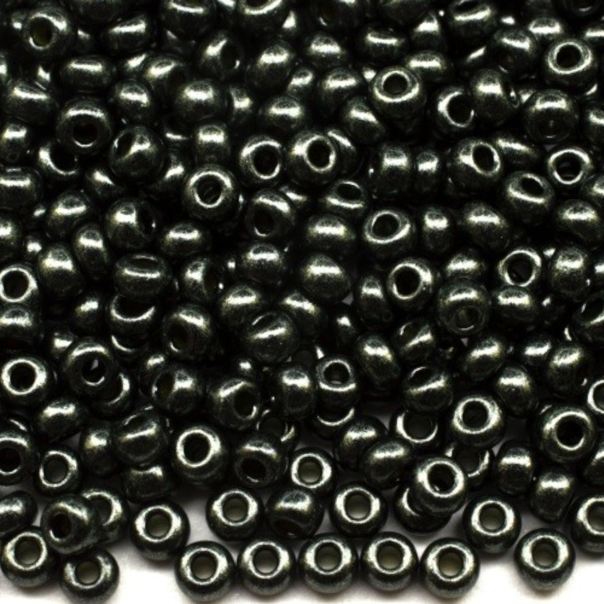 10/0 28986 Preciosa Τσέχικες γυάλινες Χάντρες Ροκάιλ 2.3mm. Κίτρινη Terra Pearl βαμμένη μαύρη - Jet.