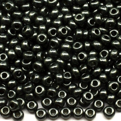 10/0 28986 Preciosa Τσέχικες γυάλινες Χάντρες Ροκάιλ 2.3mm. Κίτρινη Terra Pearl βαμμένη μαύρη - Jet.