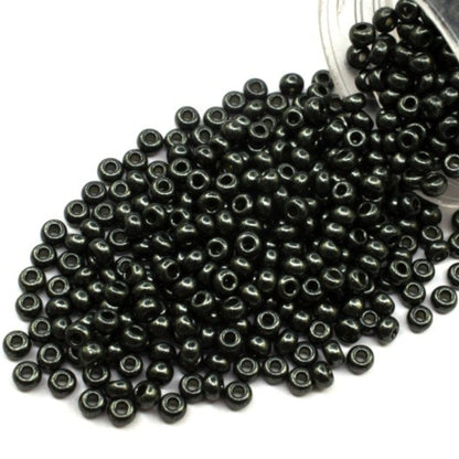 10/0 28986 Preciosa Τσέχικες γυάλινες Χάντρες Ροκάιλ 2.3mm. Κίτρινη Terra Pearl βαμμένη μαύρη - Jet.