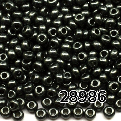10/0 28986 Preciosa Τσέχικες γυάλινες Χάντρες Ροκάιλ 2.3mm. Κίτρινη Terra Pearl βαμμένη μαύρη - Jet.