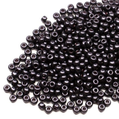 10/0 28998 Preciosa Чеський Скляний Бісер Рокайль 2.3mm. Червоний Terra Pearl Dyed Black - Jet.
