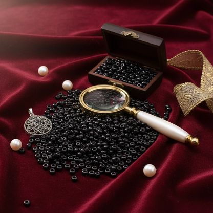 10/0 28998 Preciosa Чеський Скляний Бісер Рокайль 2.3mm. Червоний Terra Pearl Dyed Black - Jet.