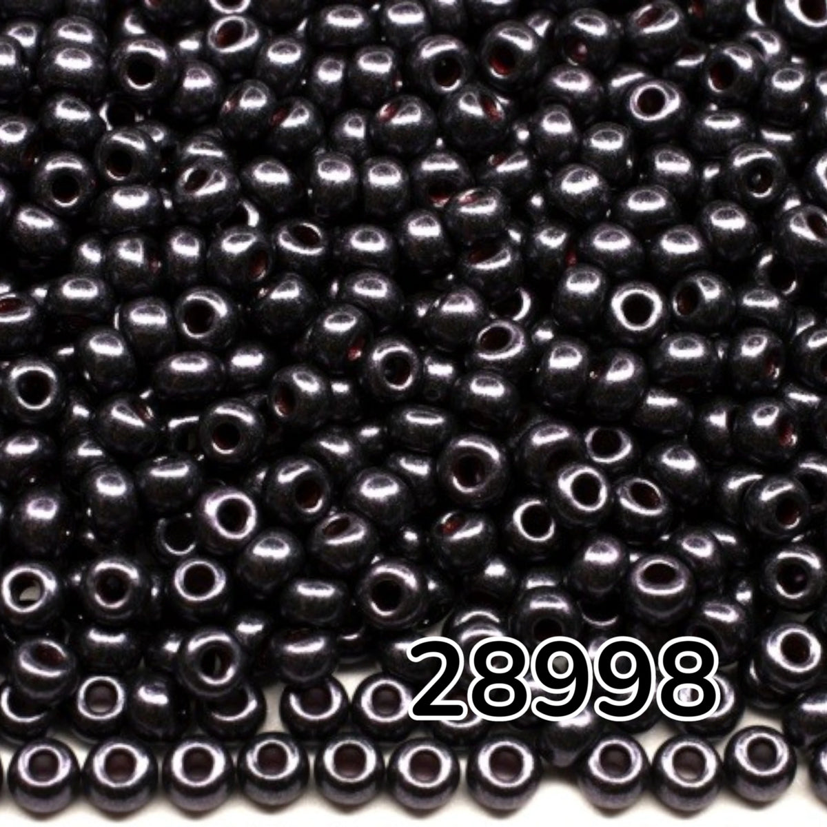 10/0 28998 Preciosa Чеський Скляний Бісер Рокайль 2.3mm. Червоний Terra Pearl Dyed Black - Jet.