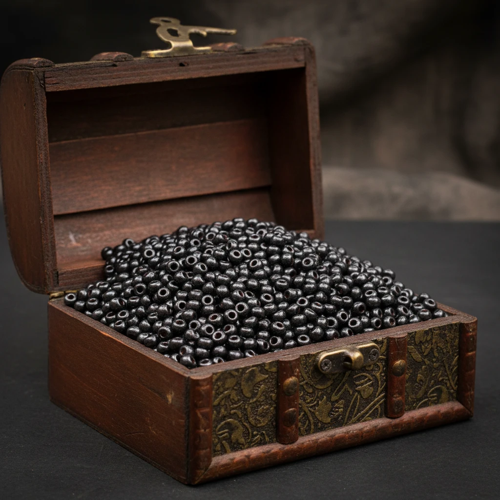 10/0 28998 Preciosa Чеський Скляний Бісер Рокайль 2.3mm. Червоний Terra Pearl Dyed Black - Jet.