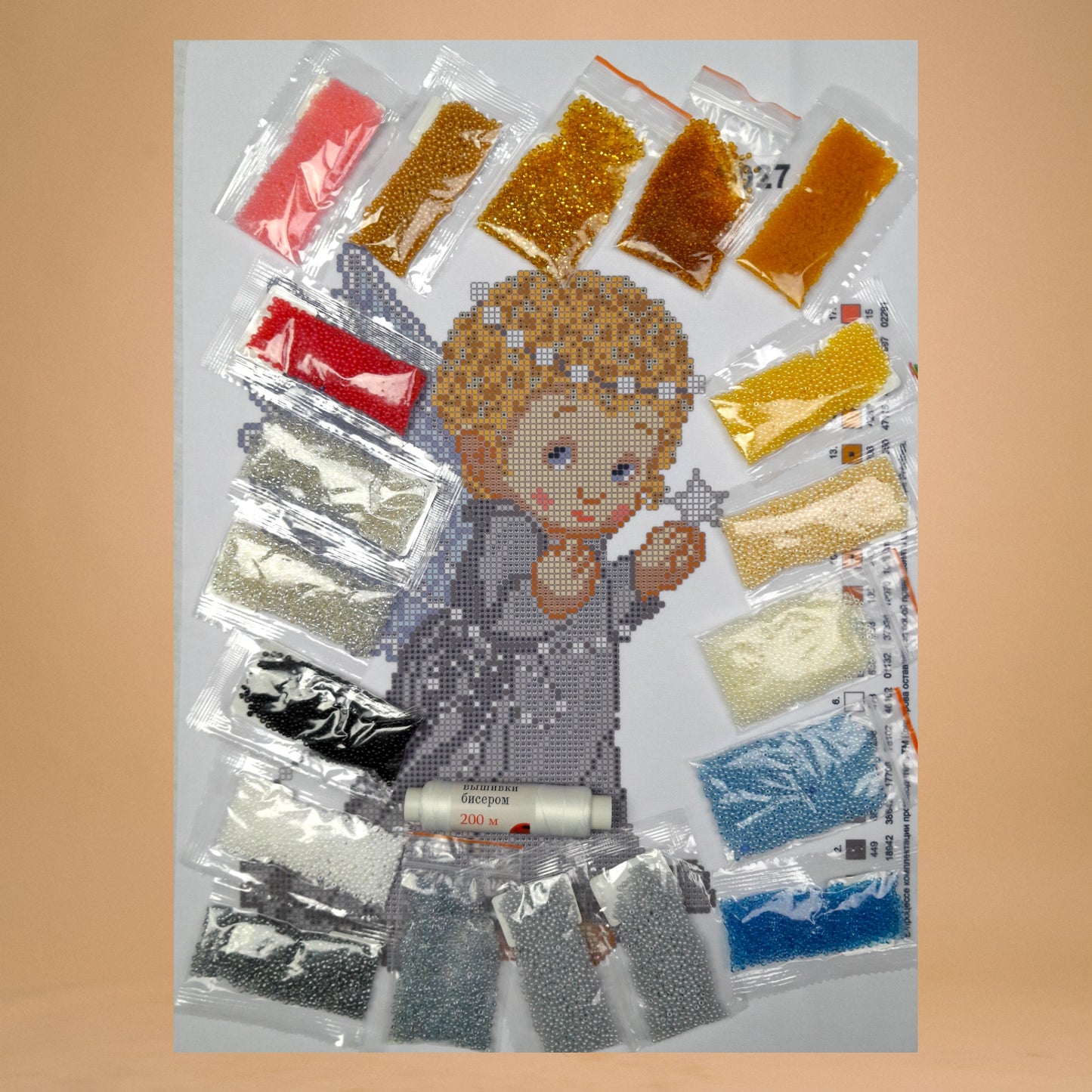 Bead embroidery kit "Gift from an angel". Size: 9.4-11.8 in (24-30cm) - VadymShop