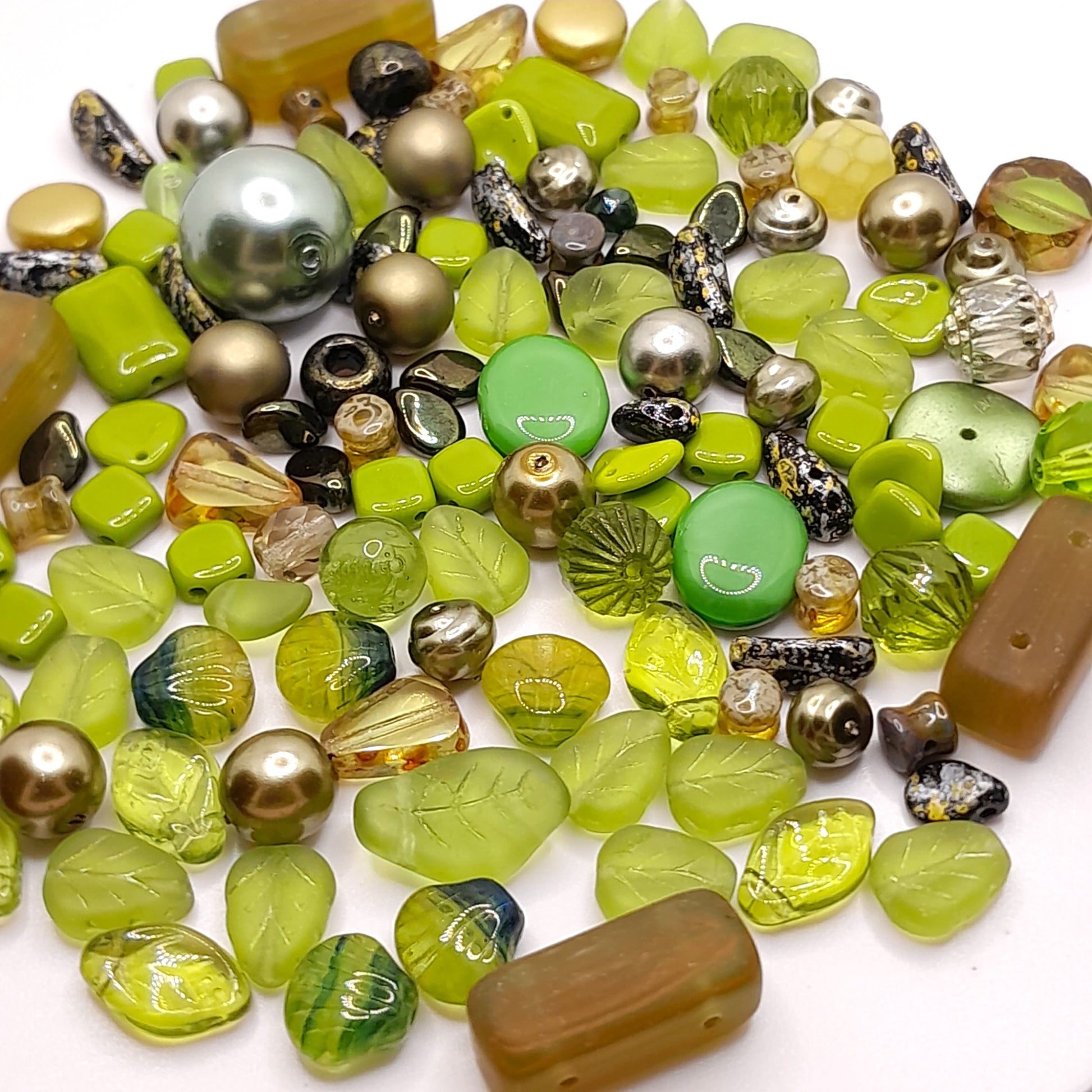 PRECIOSA czech beads "Olive Green" for making bracelets, necklaces, earrings and other jewelry. - VadymShop