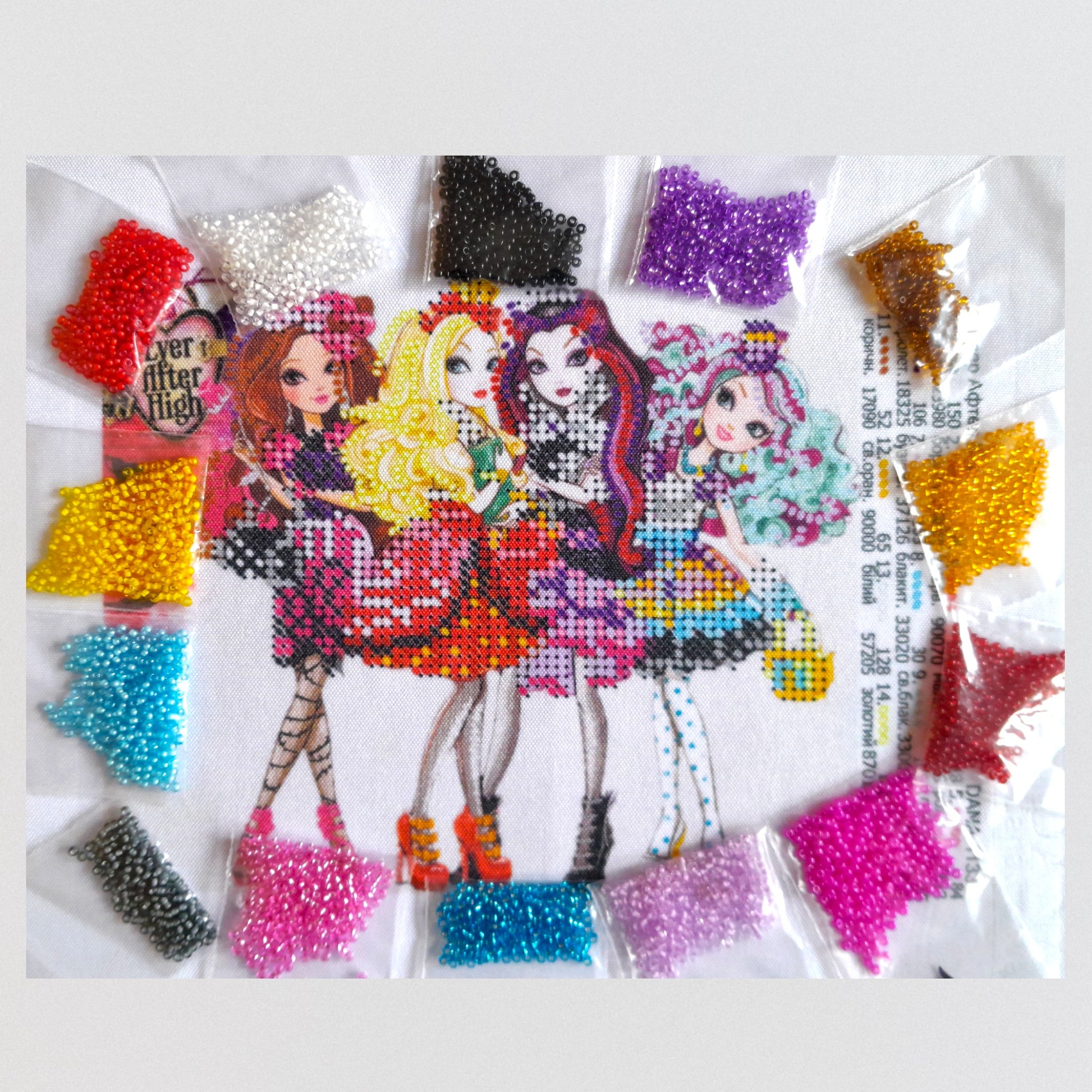 DIY Bead embroidery kit "Ever, Afteer and High". Size: 6.3-5.1in (16.8-13.7cm) - VadymShop