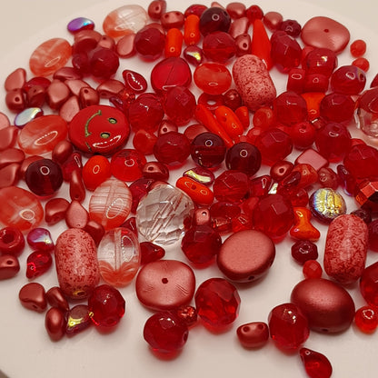 PRECIOSA czech beads "Red" for making bracelets, necklaces, earrings and other jewelry. - VadymShop