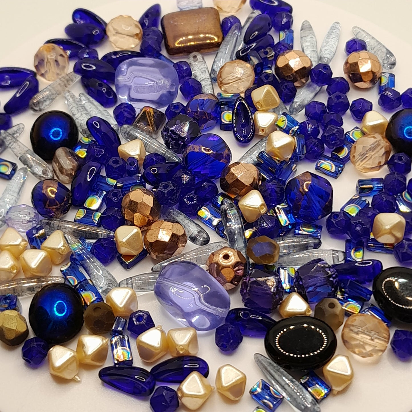 PRECIOSA czech beads "Blue Galaxy" for making bracelets, necklaces, earrings and other jewelry. - VadymShop