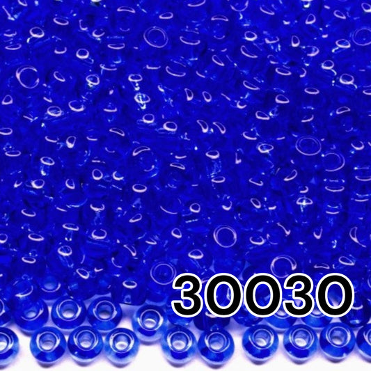 6/0 30030 Preciosa Seed Beads Blue. Transparent Natural. - VadymShop