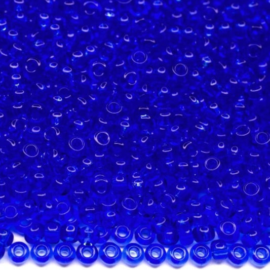 10/0 30050 Preciosa Perline di Vetro Ceco Rocaille 2.3mm. Blu Trasparente naturale.