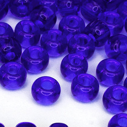 2/0 30080 Perles de Verre Tchèques Preciosa de Rocaille 6.1mm. Bleu Transparent naturel.